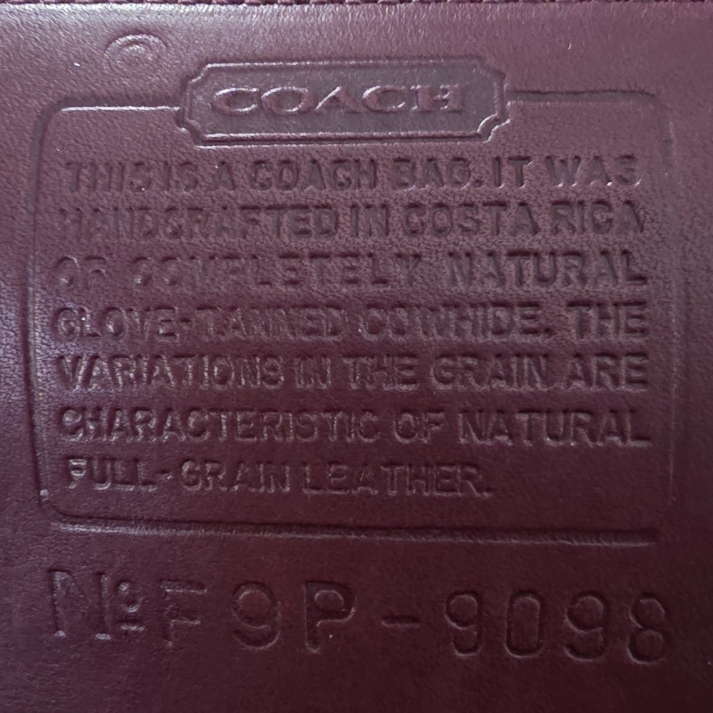 COACH Vintage 9098 Leather Burgundy Leather Handband Tote Bag. - Picture 8 of 8